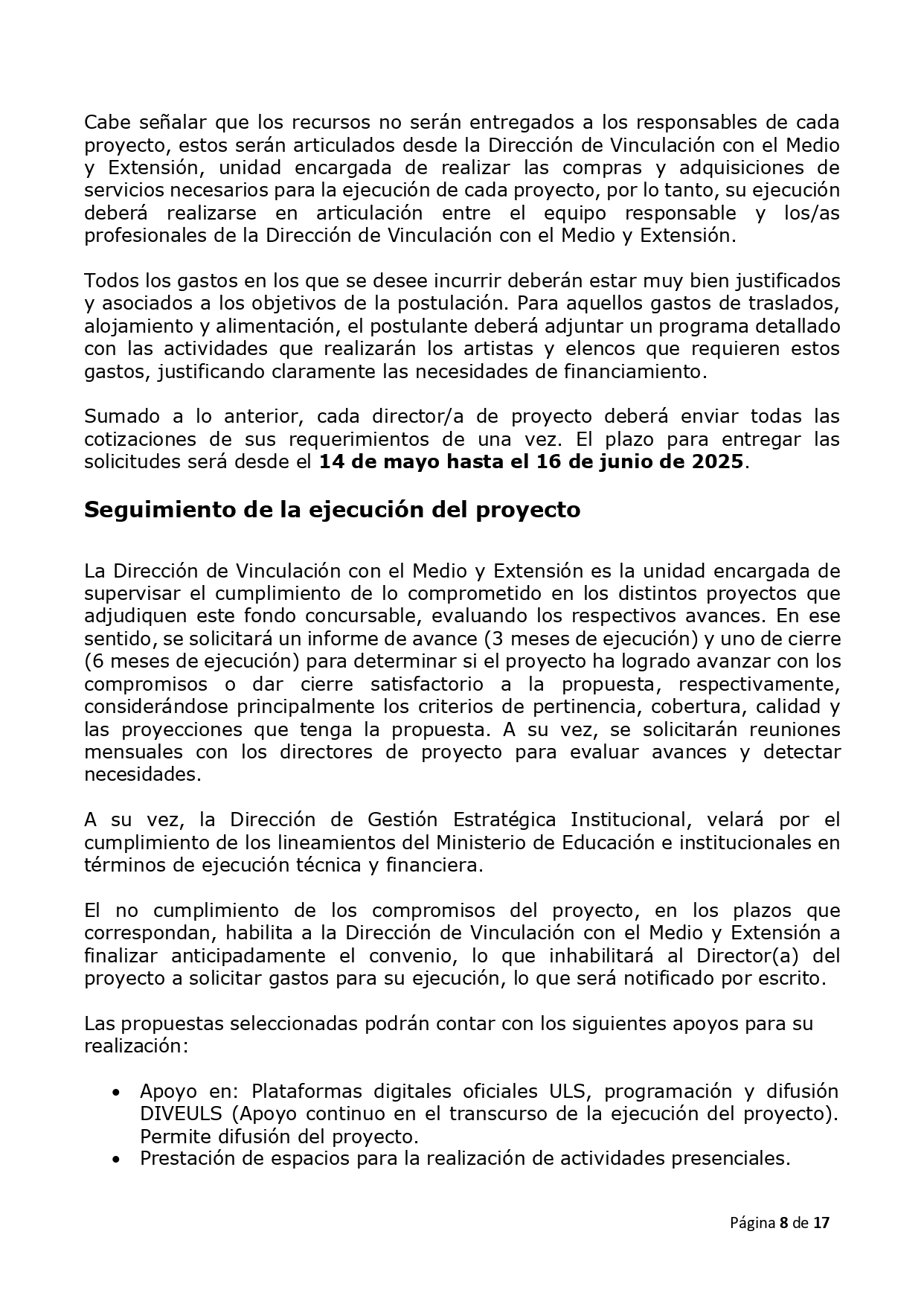 RED21991 Bases concurso 2025 Iniciativas estudiantiles de Vinculación con el Ecosistema Público Regional Userena page 0008